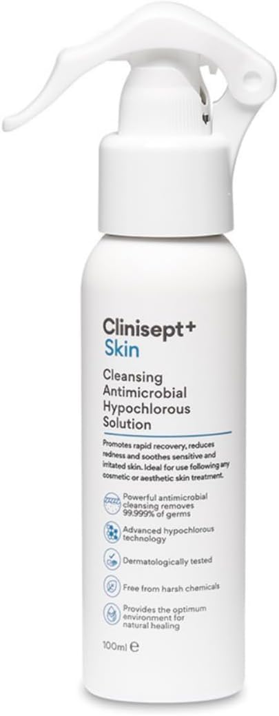 Clinisept Skin Spray 100ml - High-Purity Hypochlorous Acid Spray - Professional Skin Cleanser for Post-Treatment Hygiene and Sensitive Skin Care - Alcohol-Free Body and Facial Skin Care Solution