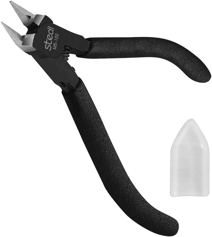 stedi 4.7-inch Model Nipper, with Sharp Thin Blade and Blade Case Plastic Model Tools, Sprue Cutter for Gundam Building Repairing and Fixing, Black
