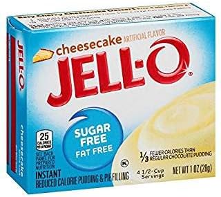Jello Sugar Free Cheesecake Pudding 28 g (Pack of 3), Fat Free, Low Carb