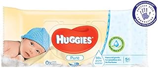 Huggies Pure Baby Wipes 56 Count (Pack of 3) 168 Wipes Total