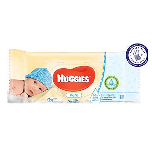 Huggies Pure Baby Wipes 56 Count (Pack of 3) 168 Wipes Total