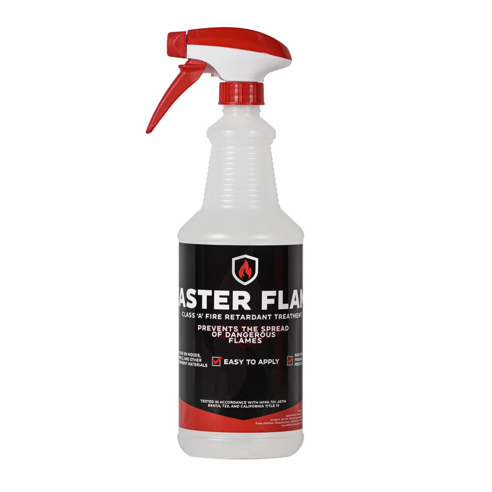 Master FX Fire Retardant Spray - 1 Quart (32 oz) - Class 'A' - Treats 100 sq ft - Non-Toxic, Eco-Friendly - For Wood & Absorbent Materials
