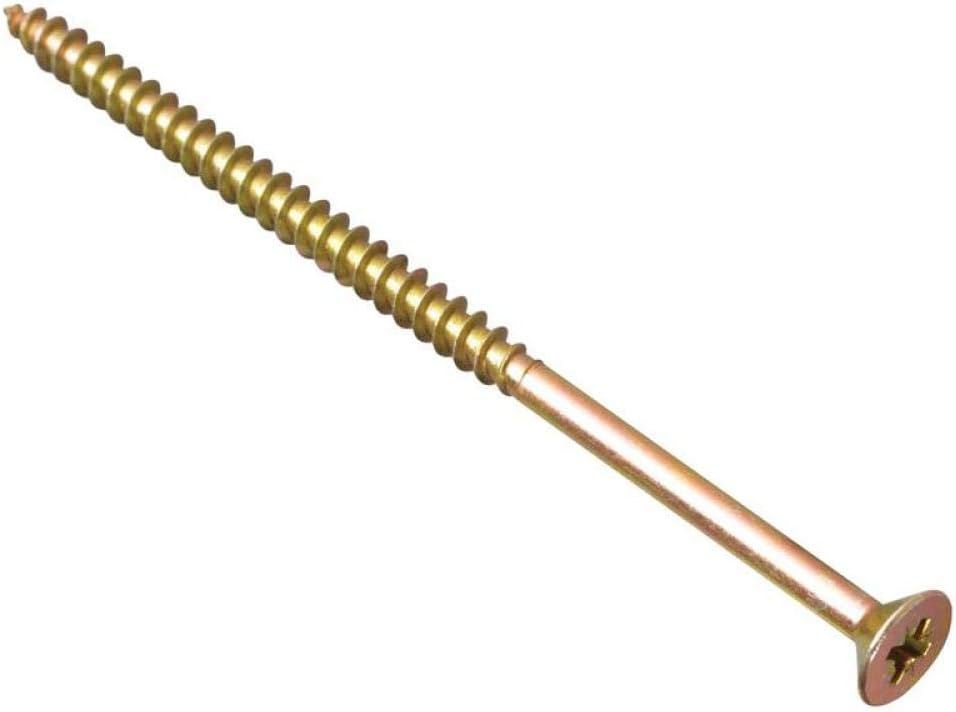 ForgeFix Multi-Purpose Single Thread Screws | 5.0 x 100mm | Zinc Yellow Passivated | Box 100
