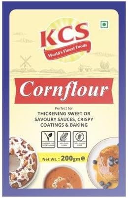 KCS Cornflour 200g | Premium Quality Corn Starch for Cooking, Baking & Thickening | Gluten-Free | Smooth Texture | Ideal for Gravies, Soups, Sauces & Desserts | Vegetarian