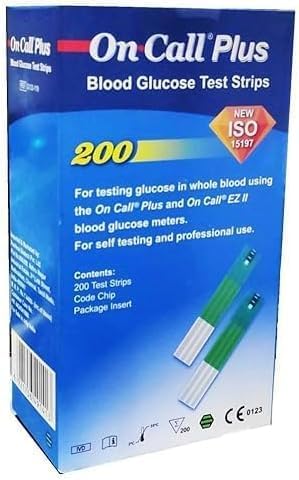 On Call Plus Blood Glucose Test Strips 200 Strips_Pack of 1