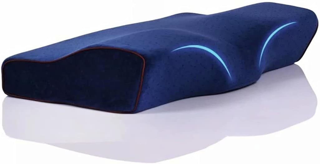 HGTRH Cervical Pillow for Neck Pain Side Sleeper, Cervical Orthopedic Memory Foam Neck Pillow Cooling Gel Hypoallergenic Neck Pain Washable Pillowcase for Side Back and Stomach Sleepers