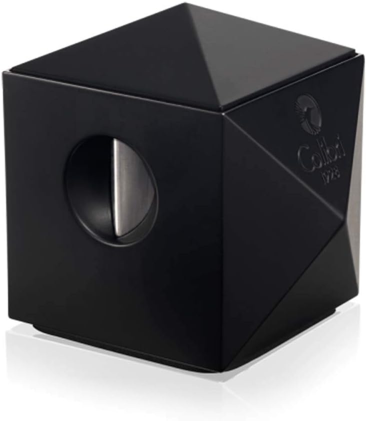 Colibri Quasar Premium 2-in-1 Desk Cutter - Ergonomic Dual V-Cut and Straight Cut, Spring-Loaded Stainless Steel Blade, Ideal for 60+ Ring Gauge Cigars - Gift for Cigar Enthusiasts (Black)