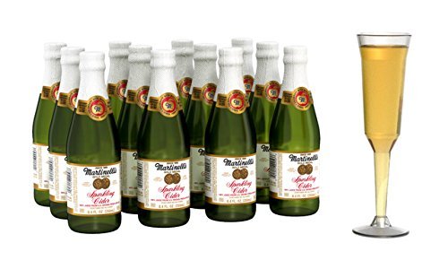 Martinelli's Sparkling Cider Mini Bottles, 8.4 oz. - Martinelli Sparkling Apple Cider, 12 Pack - Martinelli's Apple Juice - Pack of 12
