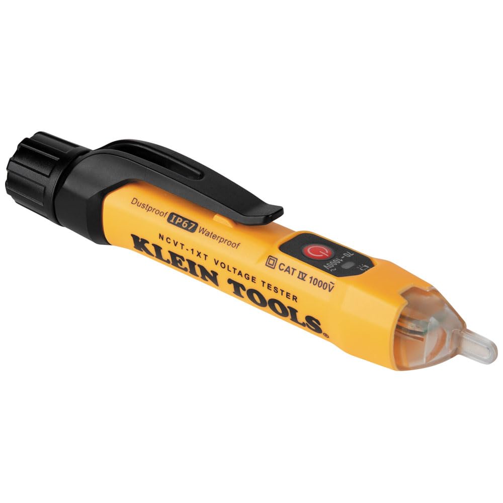 Klein Tools NCVT1XT Voltage Tester, Non-Contact Low Voltage Test Pen, 70V to 1000V AC, Durable IP67 Tester is Dustproof and Waterproof