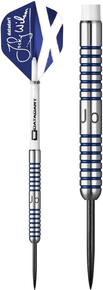 Jocky Wilson 28g Original Grip Tungsten Darts Set, Datadart