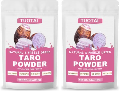Freeze Taro Powder, 4 Ounces, Taro Powder for Smoothie, Drinks and Baking Food (Pack of 2)
