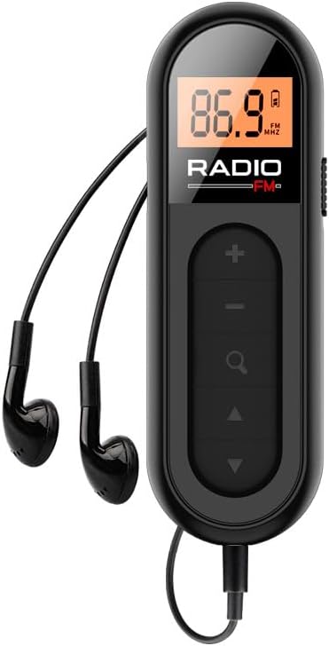 MI03 FM Pocket Radio, Rechargeable Mini Portable Radio with Clip
