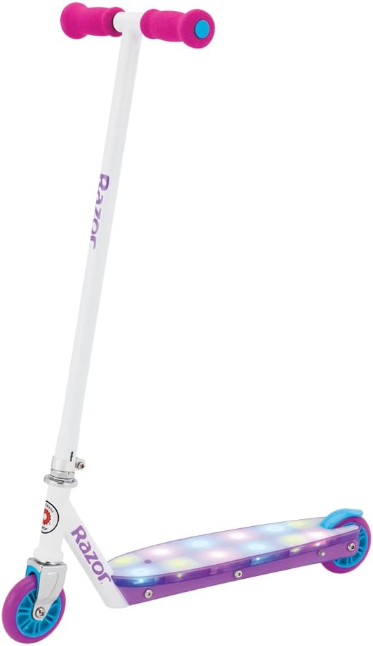 Razor Party Pop Kick Scooter - Multi-Color LED Light-Up Deck, Lightweight Steel Frame, for Kids Ages 6 and Up