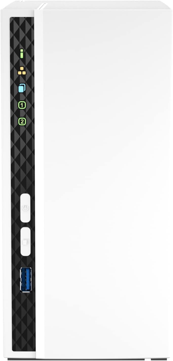 QNAP TS-233 2-bay Desktop NAS Enclosure Quad core processor,White, - 2GB RAM - 2.0GHz, Mechanical Hard Disk