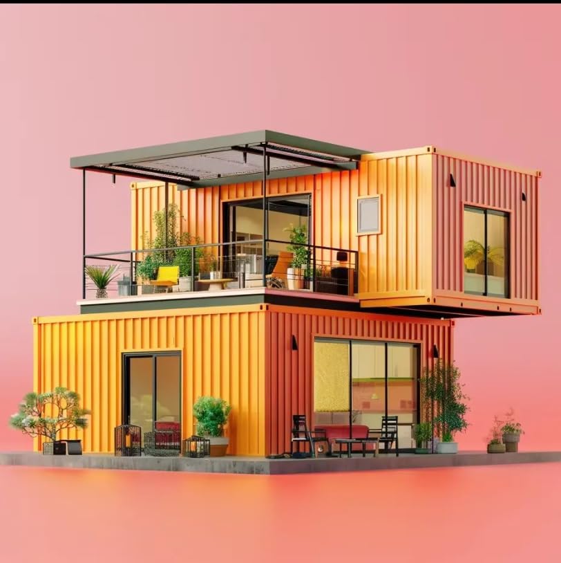 Quick.Simple.Easy SEQ Fully Equipped Double Story 2 bedrooms prefab Expandable Container House Luxury Home Stairs Included with Terrace 40ft by 20ft