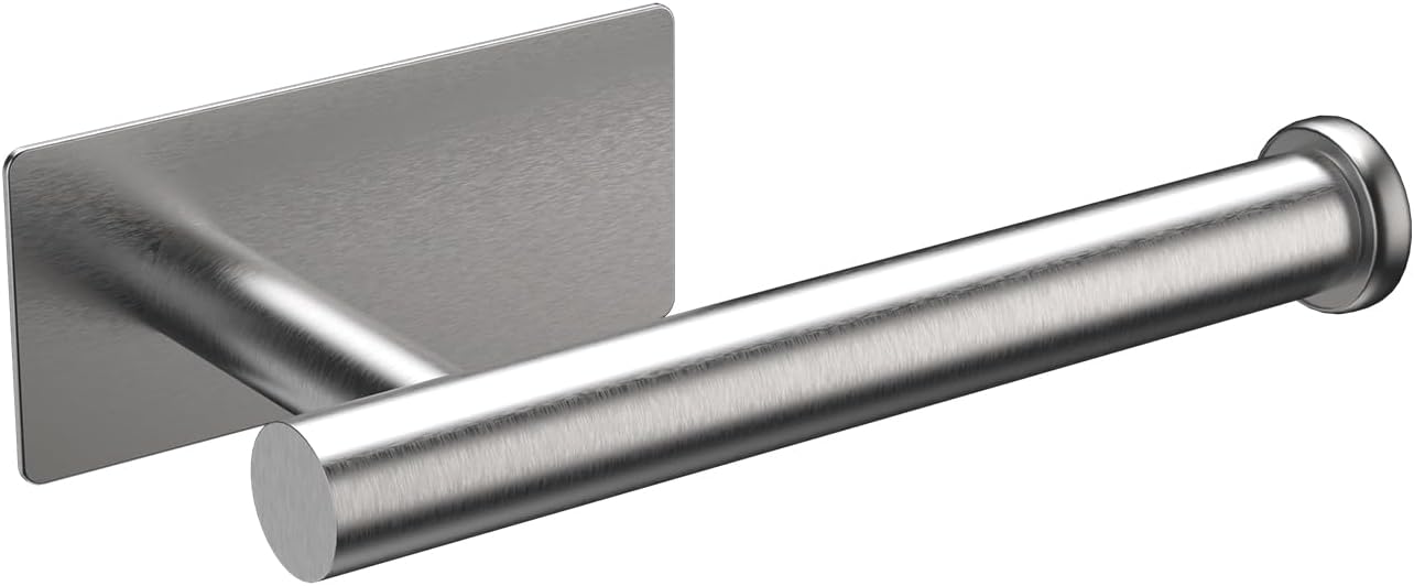 Ibergrif MK34052 Chrome Toilet Roll Holder Wall Mounted, Self Adhesive Toilet Paper Holder for Bathroom & Kitchen, Waterproof, No Drilling