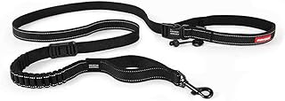 EzyDog Road Running Best Hands-Free Walking, Jogging, and Running Zero Shock Bungee Dog Leash - Reflective Stitching and Adjustable Waist Belt - Provides Superior Comfort, Safety, Control (Black)