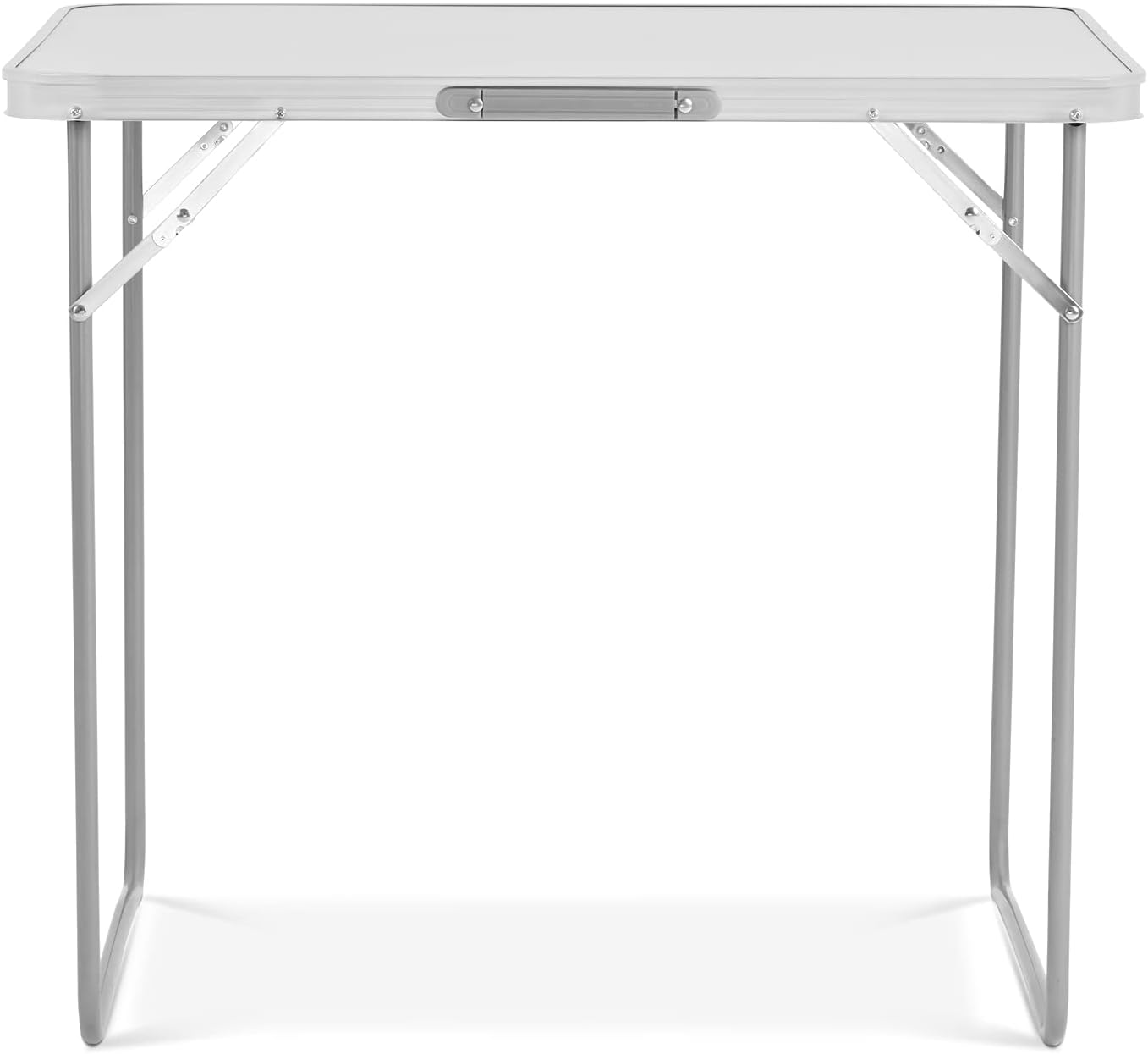 SA Products Utility Folding Table - Portable Foldable Table for Camping, Party & Picnic - Lightweight Small Folding Table - Sturdy Outdoor Patio Furniture with Aluminium Frame (2.3ft White)