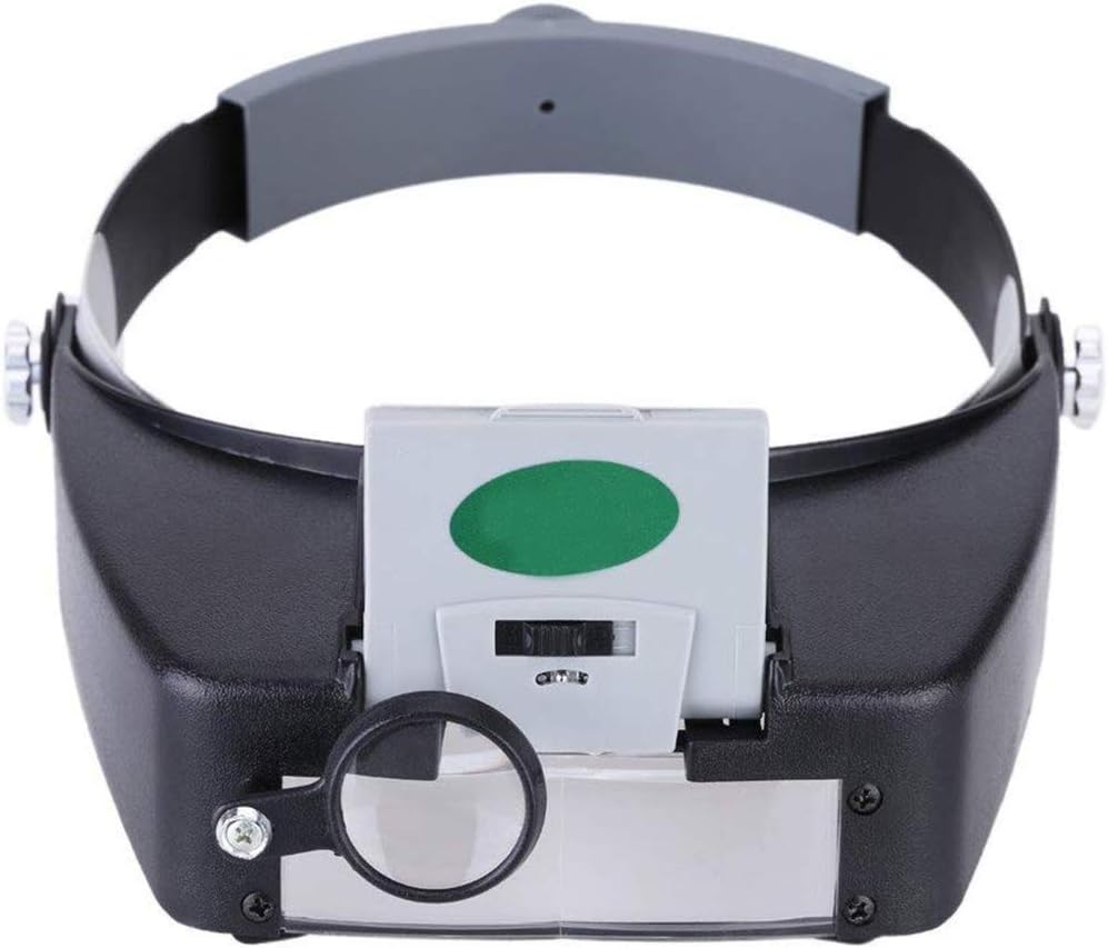 Personal Headband Magnifier, Deluxe Head-Worn LED Lighted Magnifier with 3 Different Lenses 1.8X 2.6X 5.8X Glass Loupe with LED Light 3 Separated Lens Magnifying Tool
