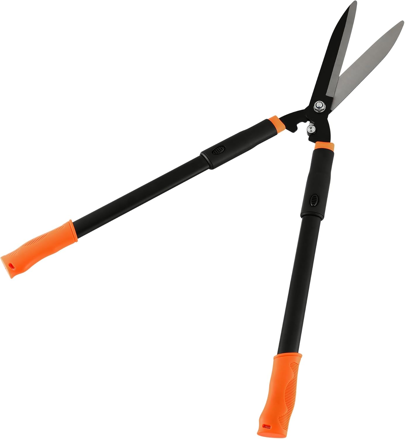Garden Hedge Shears, 31-Inch Adjustable Garden Shears with 14° Angle Precision Blades. For Trimming/Shaping Hedges and Shrubs，Black/Orange