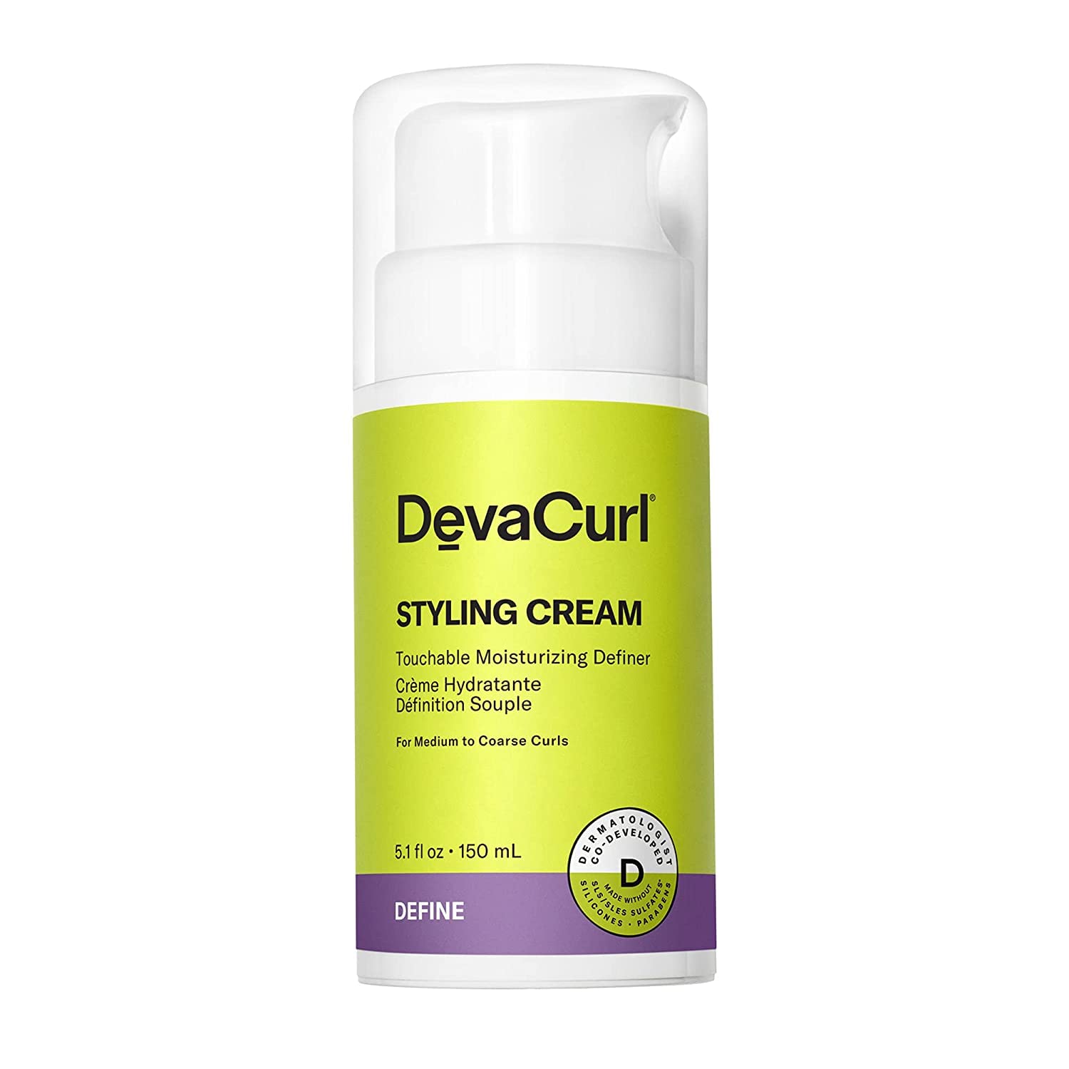 DevaCurl Styling Cream Rich Moisturizing Definer | Enhances Curl Body and Shape | Non-Flaking | Non-Stiff | Non-Crunchy | All Curly Types