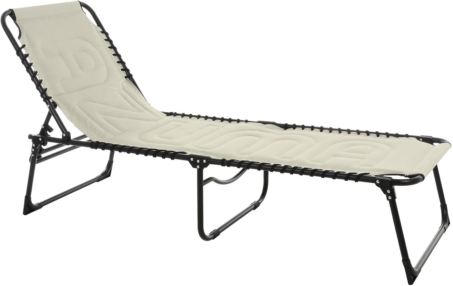 Azuma Sun Lounger Garden Furniture Silver Grey Padded Garden Seat Folding Relaxer Chair Summer Patio Bed With Adjustable Reclining Back Rest Folds Flat Furniture Indoor Outdoor Holiday Sunshine Pool