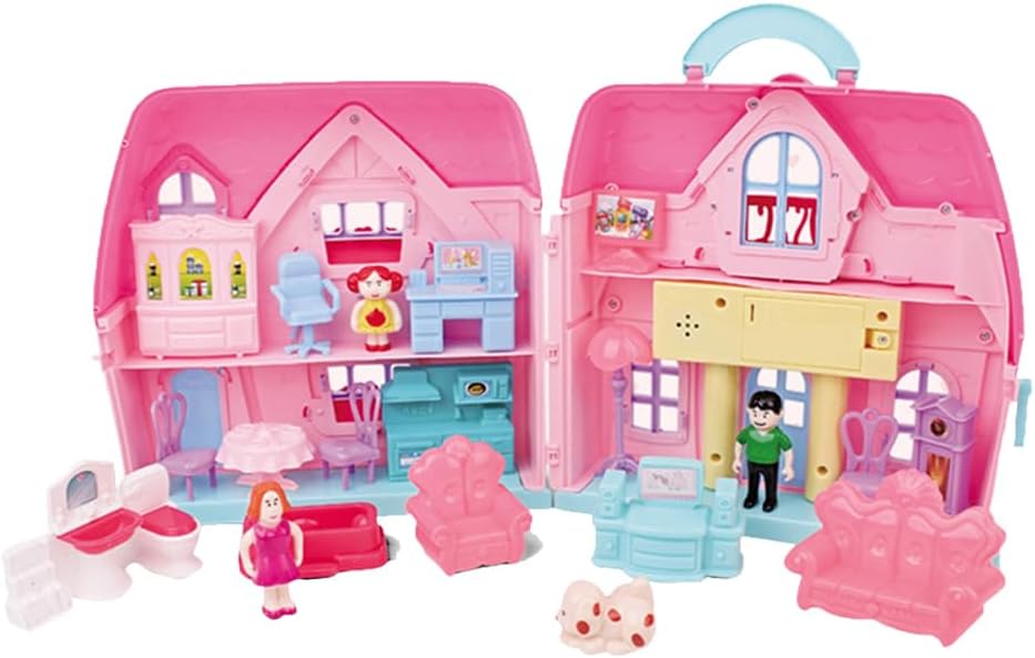 TOYANDONA 1 Set Toddler Dollhouse Toys Toy House with Musical Pretend Play Dollhouse Furniture Set for Toddler and Kids