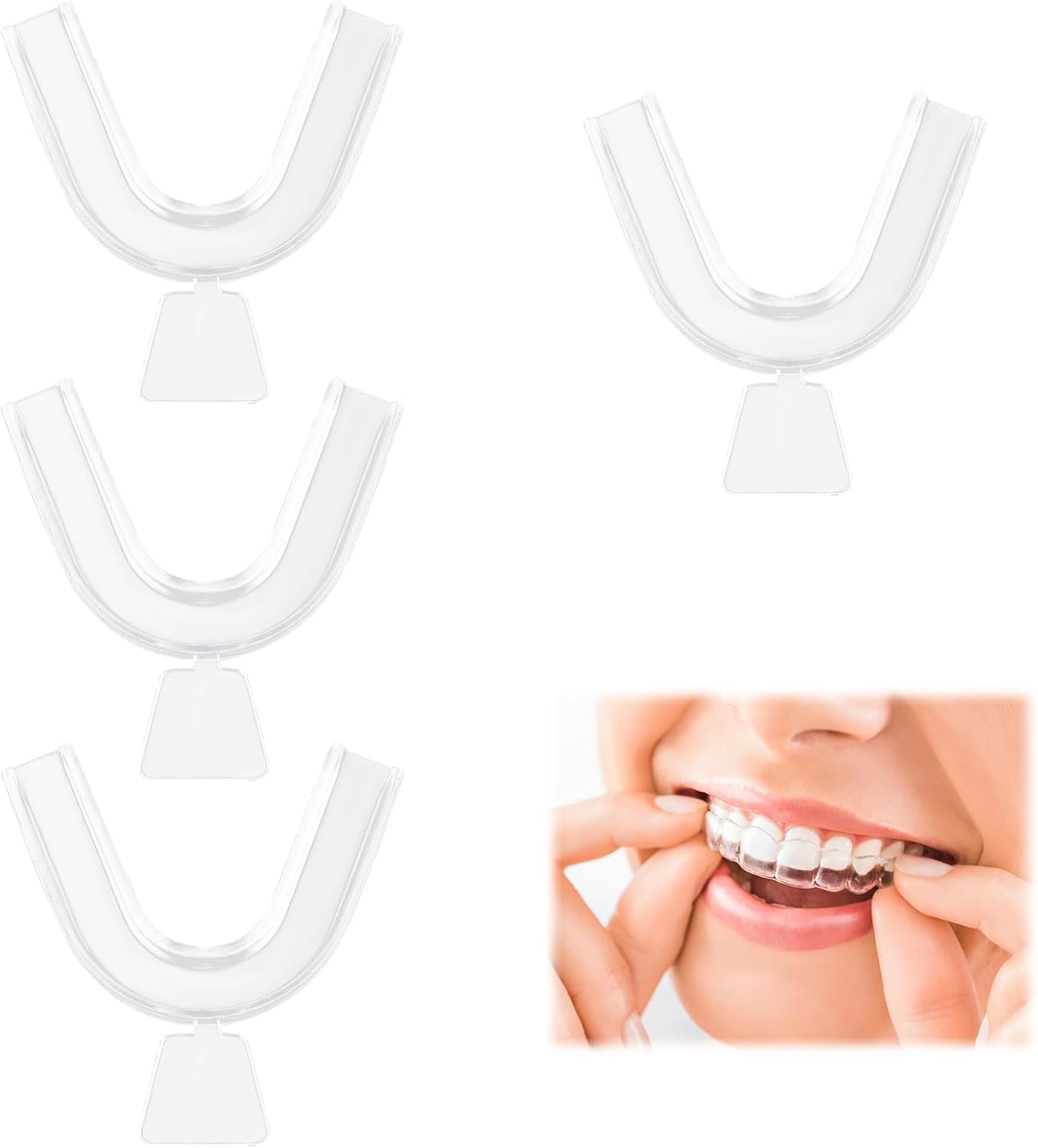 Mouth Guard for Teeth Grinding - 4 Pack,Dental Night Guards for Bruxism, Anti-Grinding Teeth Protectors for Adults & Kids, Custom Fit Sleep Mouthguards, Prevents Jaw Clenching