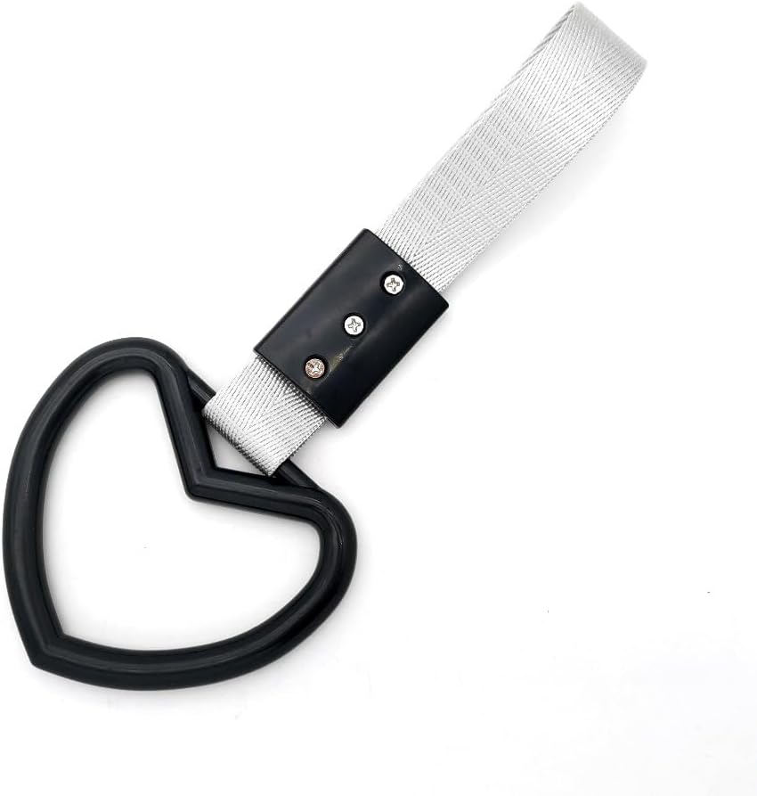 Multicolor Car Interior and Exterior Decorative Heart JDM Style Sakura Shattered Heart Pendant - Plastic Hanging Accessory (Heartshape Black 1pcs)