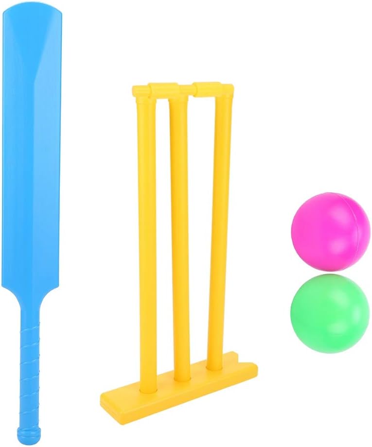 Ejoyous Cricket Set, Outdoor Kids Cricket Sports Game Play Set with Cricket Bat and Batting Board for Children Boys Girls Garden Backyard Beach Park Cricket Playing