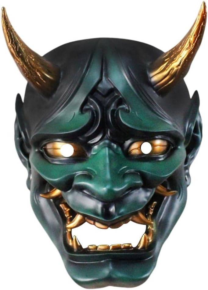 Japanese Hannya Mask - Resin Horror Demon Ghost Mask for Halloween