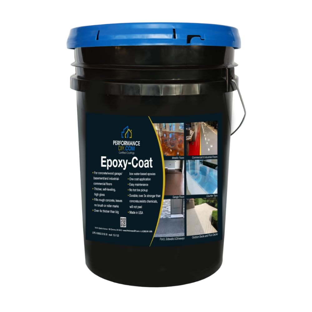 Epoxy Floor Kit – Good Full Kit – Smoke Blue Base with Gray Blend Flake – Covers 500 sq. ft. at 9.7 mils Thickness – Ideal for Garage, Basement, Concrete Floors, and More
