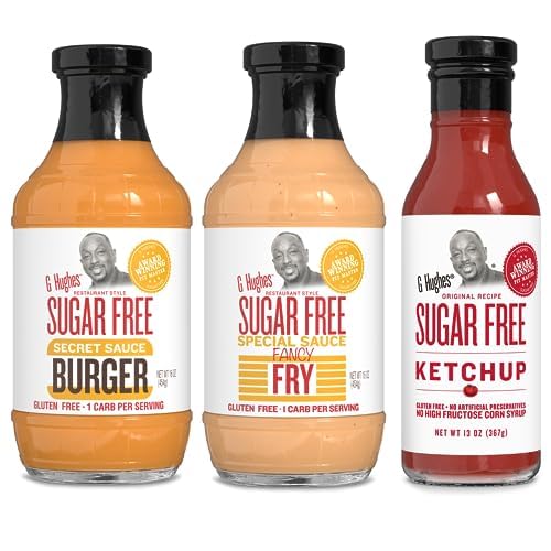 G Hughes Sugar Free Burger Sauces Variety Pack (3-Pack)