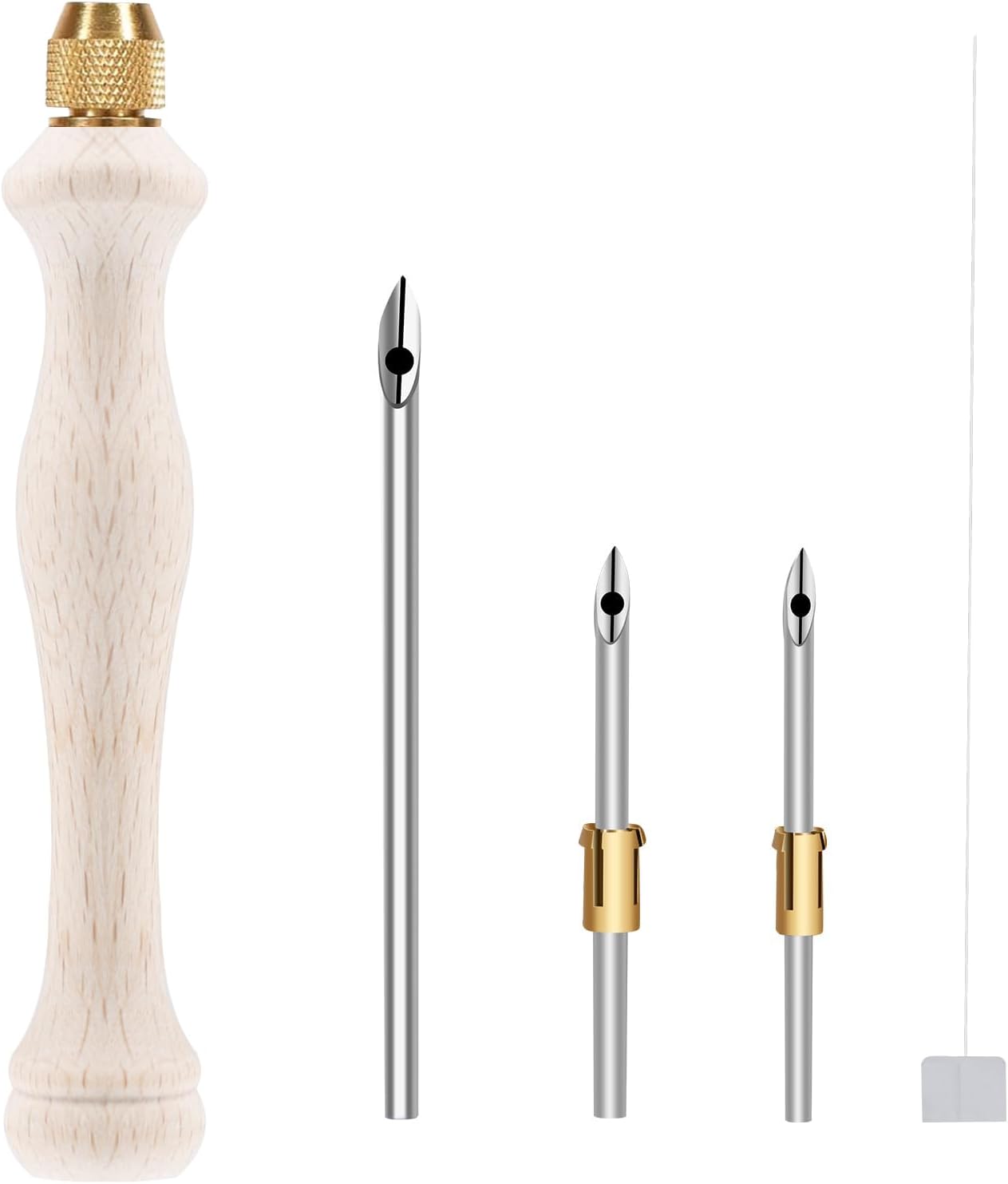 5 PCS Punch Needle Kit, Punch Needle Starter Kit with Embroidery Hoop, Adjustable Wooden Needle Punch Include Wooden Pen Stick&Pen Sticks&Lead Wire for Beginner Embroidery Floss Cross Stitching