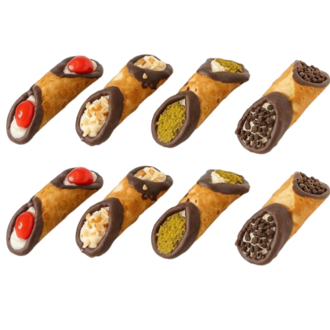 Andy Anand Chocolate Cannoli, Made in Italy by World Famous La Pasticceria, Sicily, Slowly Savor for an Amazing Experience with a Luxuriously Creamy Feel | Authentic Italian Pastry Creamy (8 Pcs)