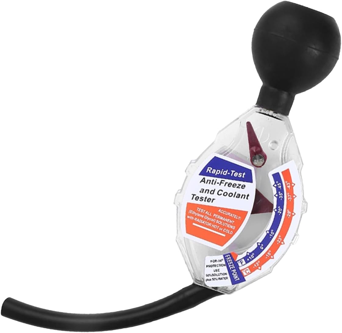 Antifreeze Coolant Tester, High Accuracy Dial Type Coolant Hydrometer Tester, Universal Car Battery Liquid Densitometer Automotive Antifreeze Tester 6/12/24V for Ethylene Glycol Coolant