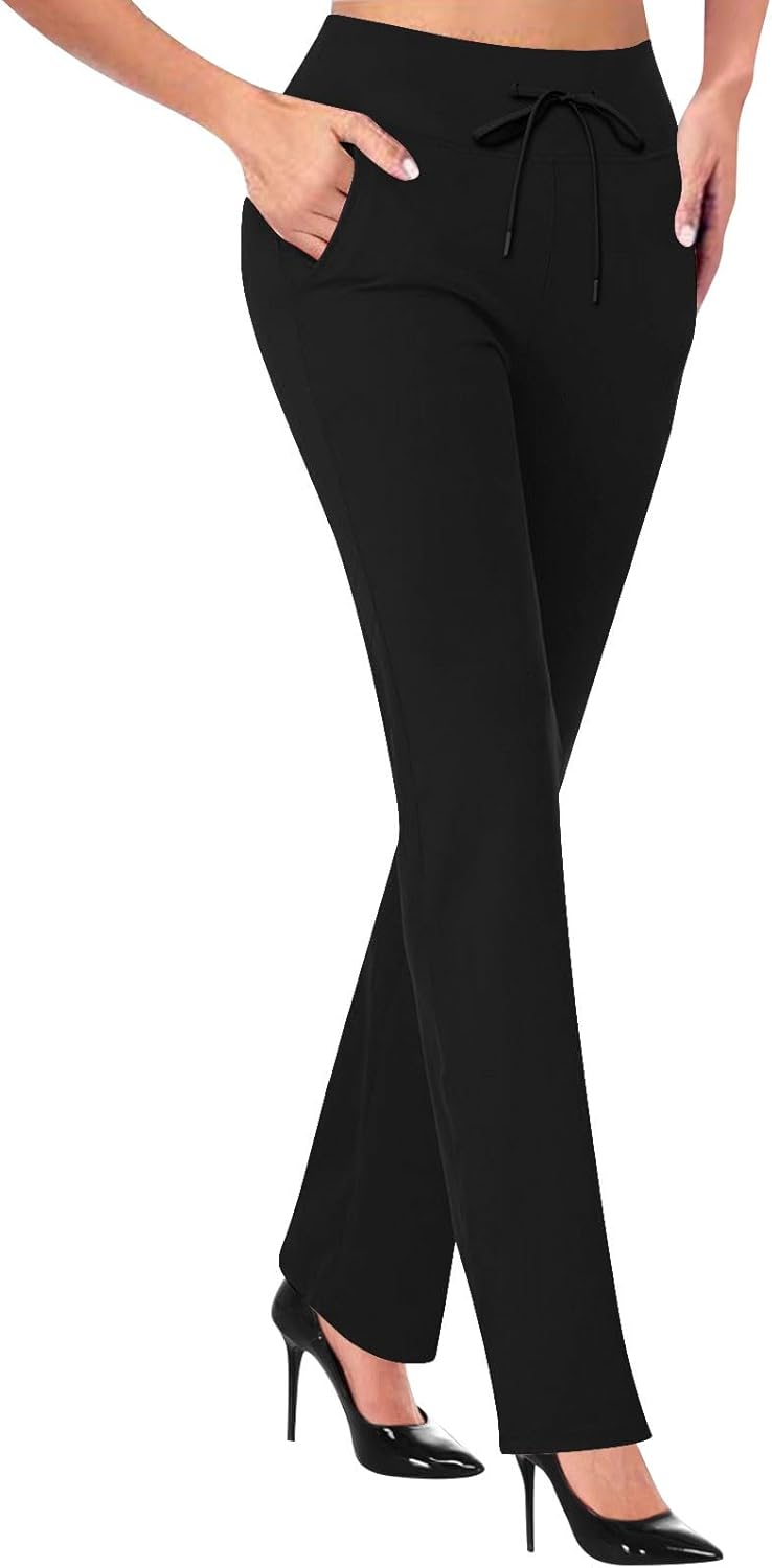 SHAOBGE Yoga Pants for Women 2024 High Waist Stretch Soft Comfy Athletic Workout Work Pants Fashion Casual Business Trousers