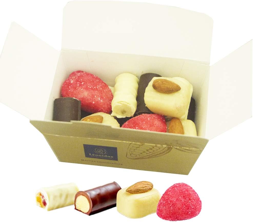 Marzipan Chocolate Gift 17 Piece Assorted Leonidas Belgian Marzipan Including Dark & White Chocolate Coating