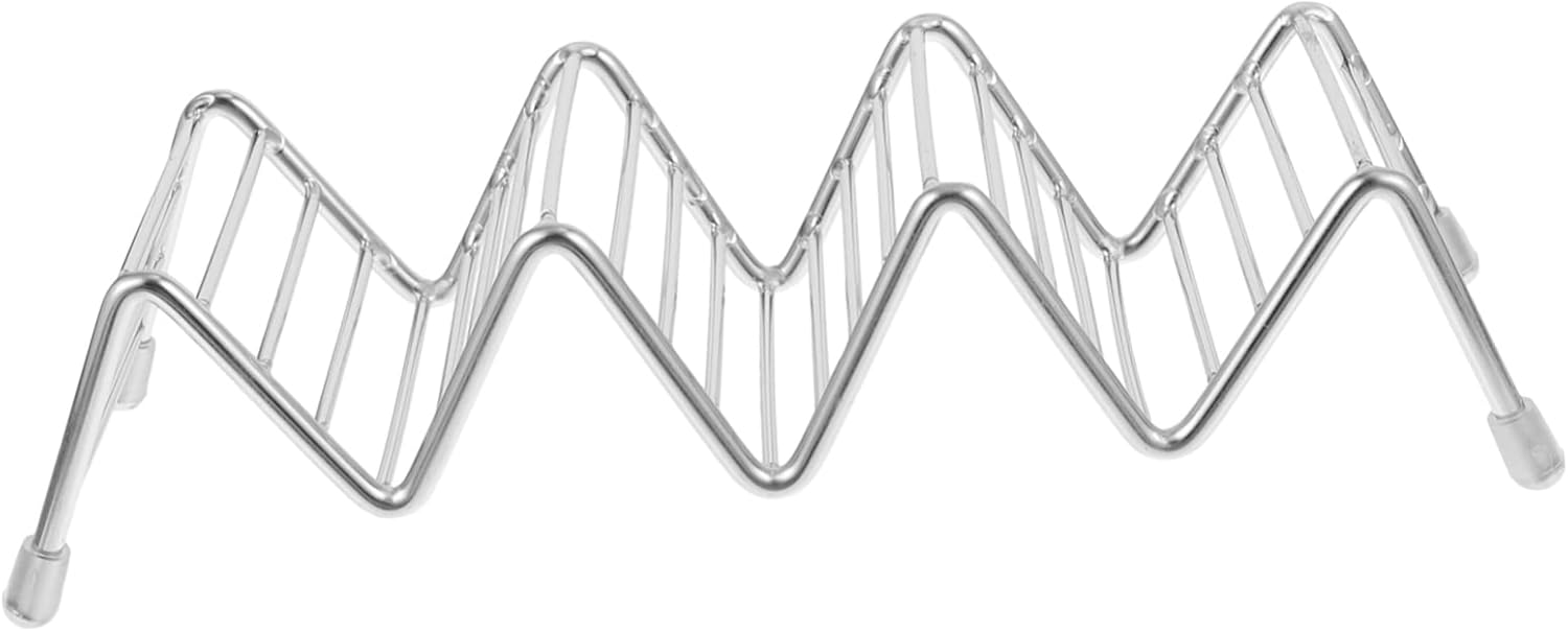 Cabilock 1pc Practical Stainless Steel Taco Holder Stand Shaped Rack for Tacos for Parties and Restaurants Easy Filling Serving Compact and Stackable Design