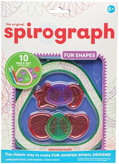 Spirograph 10 Piece Set - Fun Shapes | Create Endless Designs | Fun Drawing Set | Create Beautiful & Unusual Patterns | Great Arts & Crafts Activity | for Ages 6+