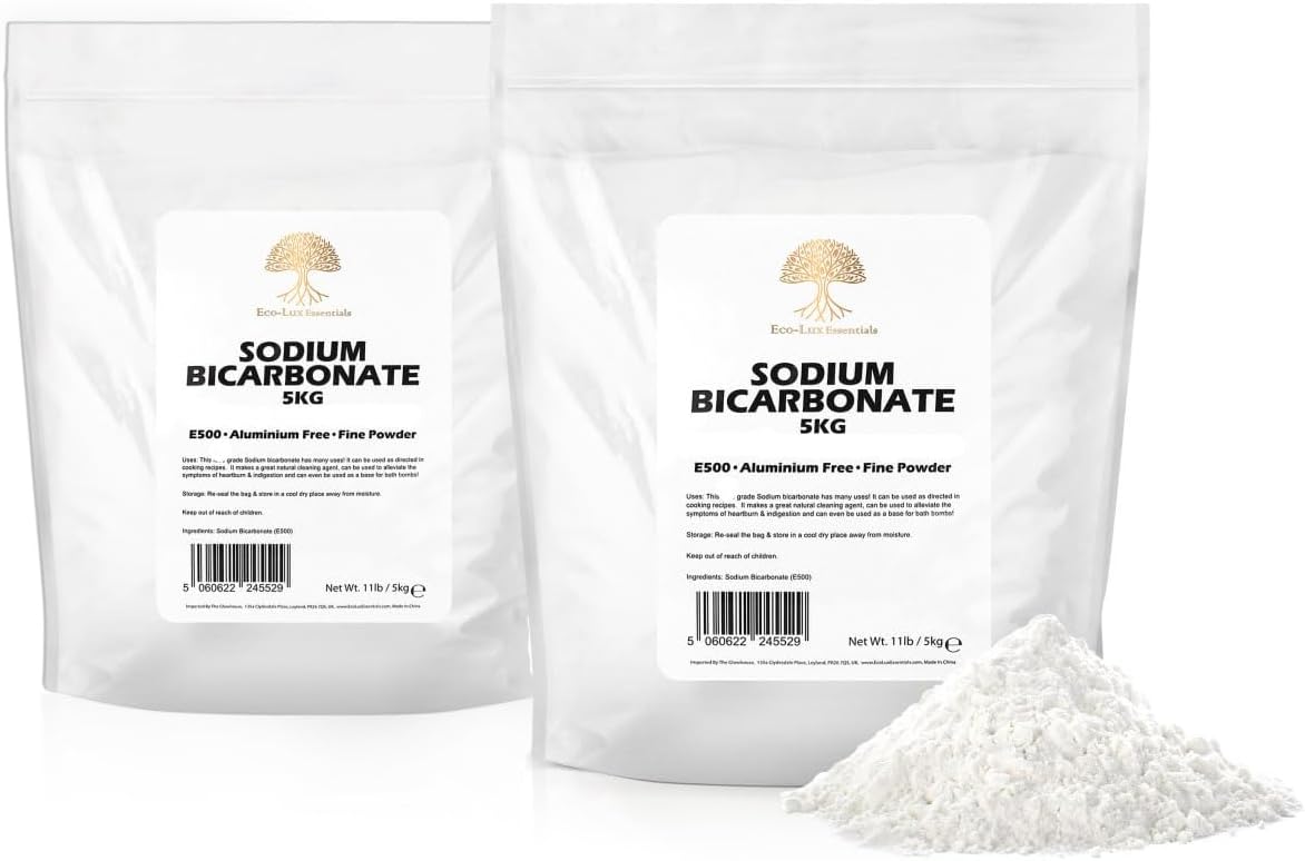 Baking Soda, Sodium Bicarbonate 10kg Pure Baking Soda for Cleaning, Baking, Bath Bombs, Odours and Teeth
