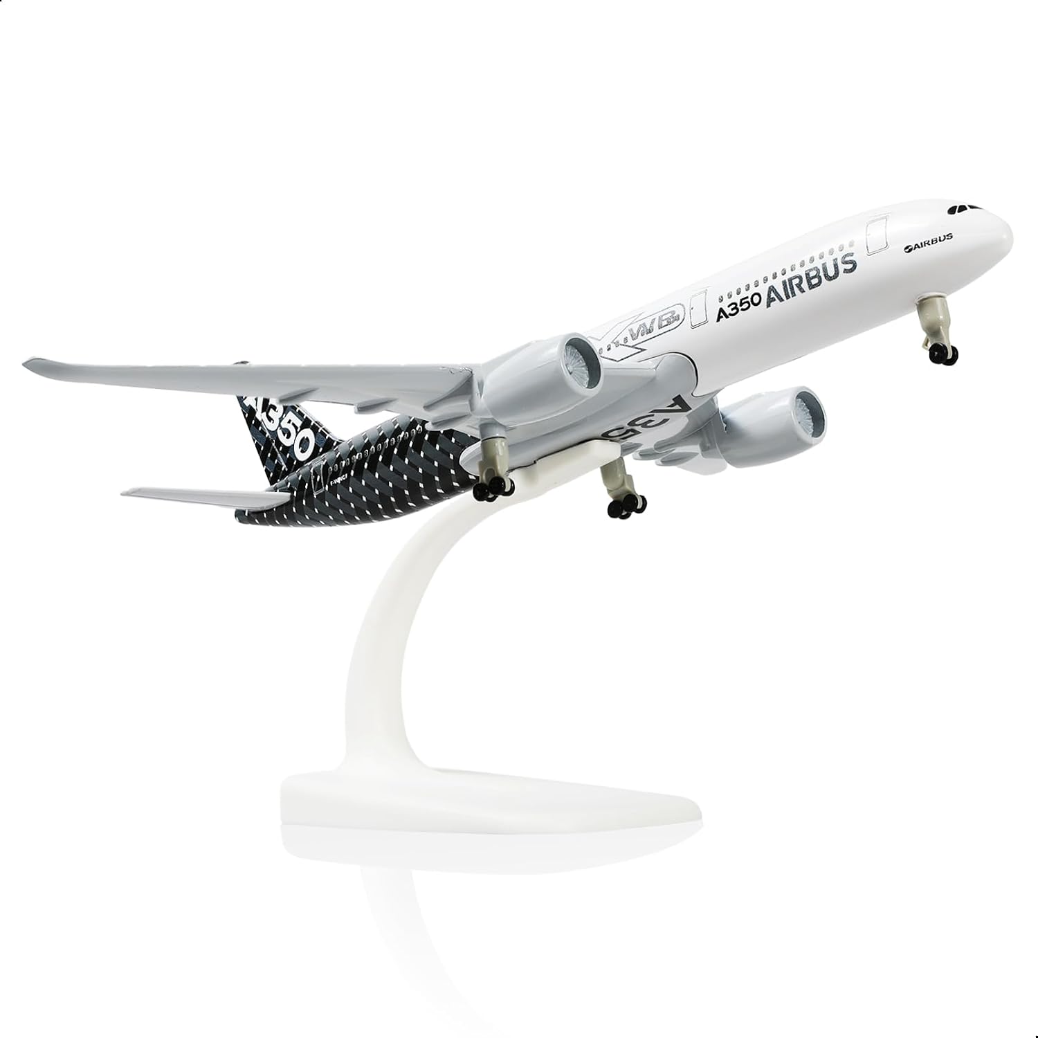 A350 Prototype 1/300 Diecast Metal Airplane Model with Stand -F-WWCF A350 Demonstrator Model Plane for Adult (7.5 inches) Aviation Enthusiasts Gifts, Display Decorations