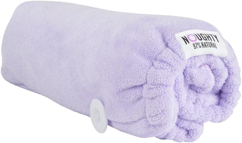 Noughty 97% Natural Microfiber Hair Towel Quickly Absorbs Moisture Quick-dry Wrap, Reduces Breakage Combats Frizz Purple