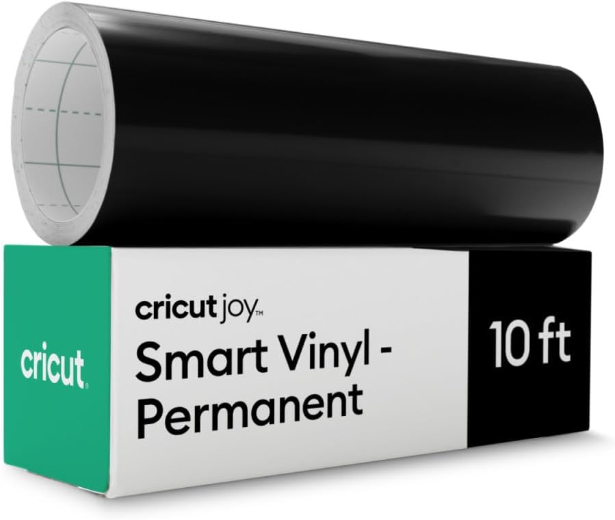 Cricut Smart Permanent Vinyl for Joy Machine, Black (5.5in x 10ft roll) - Matless Cutting for Long cuts