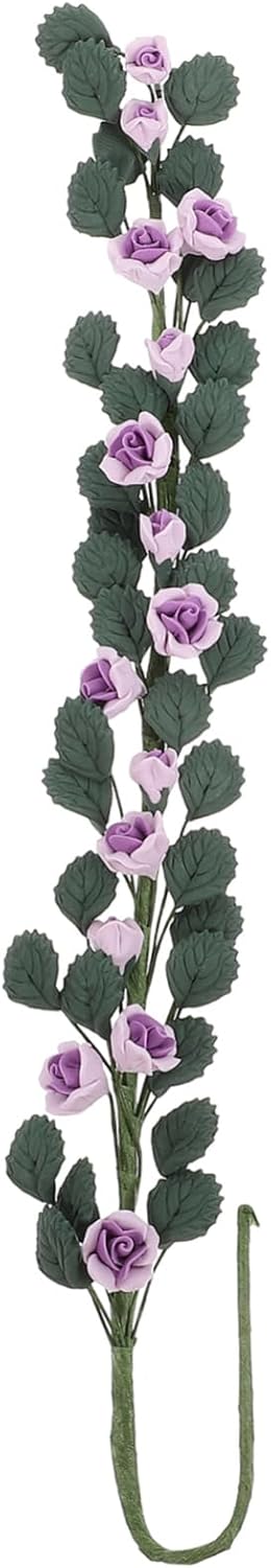 Yardwe Realistic Miniature Rose Flower Vine Decoration Lightweight Mini Flower Vine Adornment for Diy Craft Projects Dollhouse Architectural Model Decor Vivid Faux Floral Arrangement