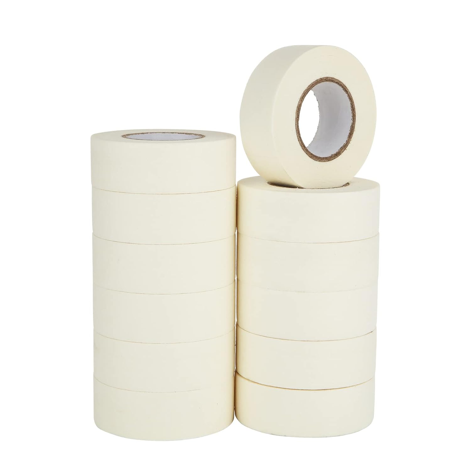 ASelected Premium Masking Tape 12 Rolls (25Mm X 30M) White Masking Tape Painting Tape For Painters, Decorators Professional Diy Use Painting Office Home Crafts and More