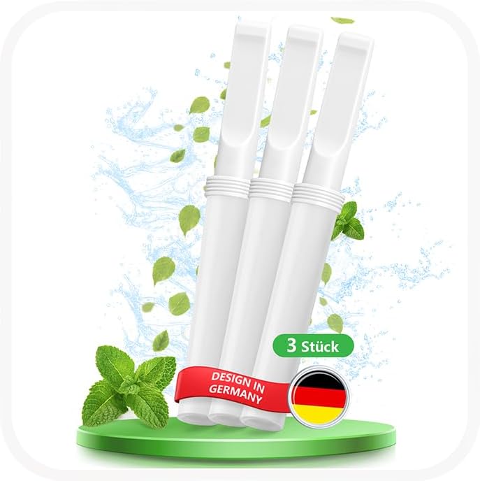 S1.1 3 Flavoured Air Inhaler White Mint-Flavoured Anxiety Relief Habit Replacing Breathing Stick Tobacco-Free, Nicotine-Free