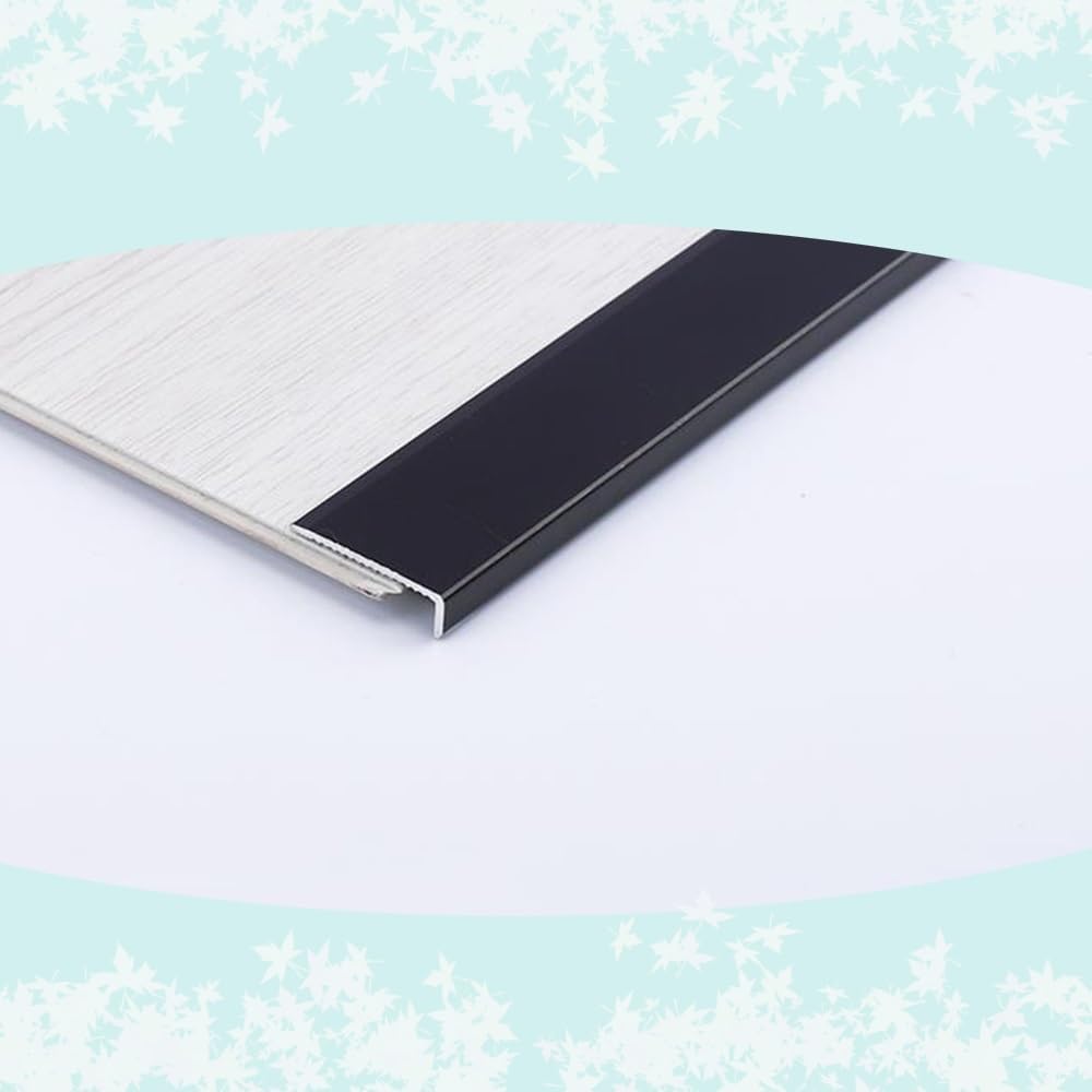 DAQXYH 3 PCS Cuttable L-Shape Edging Trim Strip Floor Cover Strips, 36 Inch Edge Guard Flooring Accessory, Aluminium Alloy Transition Strip Molding Trim(Black,W 20mm(0.8inch))