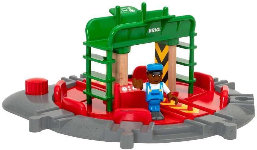 BRIO World Train Turntable & Figure for Kids Age 3 Years Up - Wooden Railway Set Add On Accessories