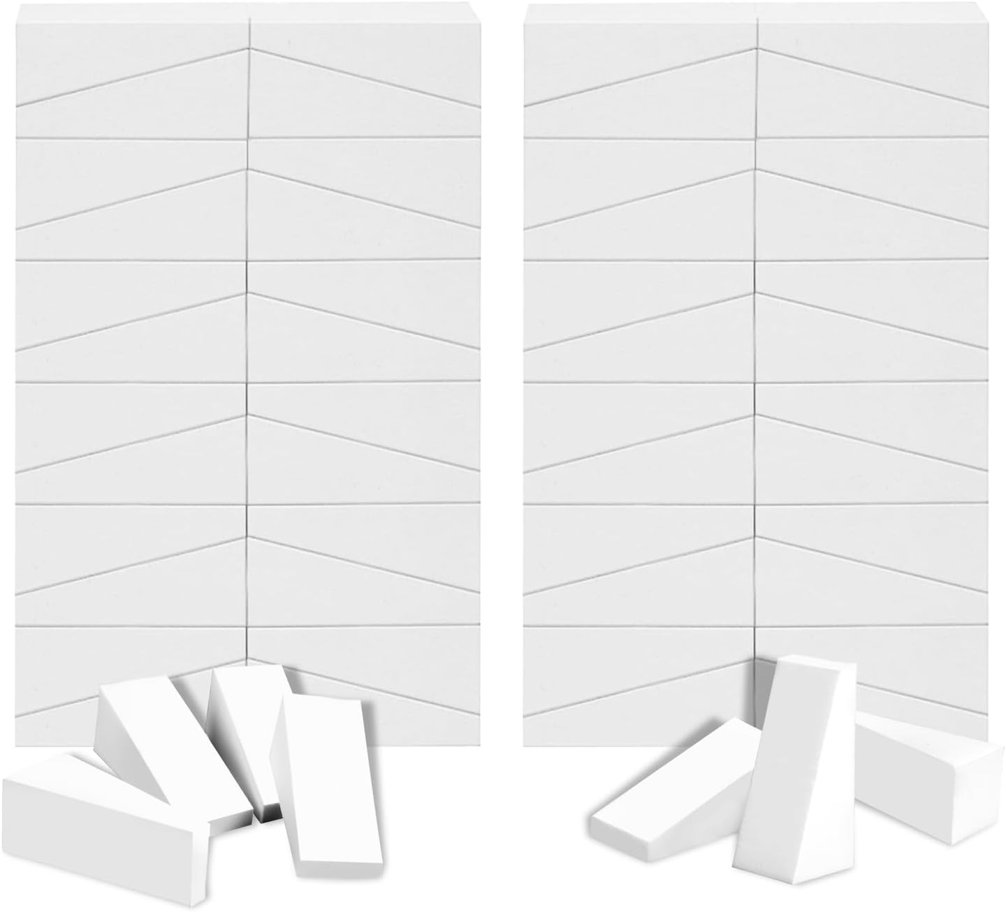 AUAUY 48 PCS Makeup Sponge Wedge Shaped Blender, Mini Applicator Wedges, Non-Latex Cosmetic Wedges Beauty Blender Makeup Sponges, for Foundation Liquid Cream, Nail Art Blending, Face Painting-White